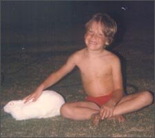 Brandon - 4 years old with rabbit